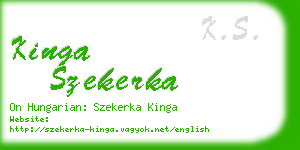 kinga szekerka business card